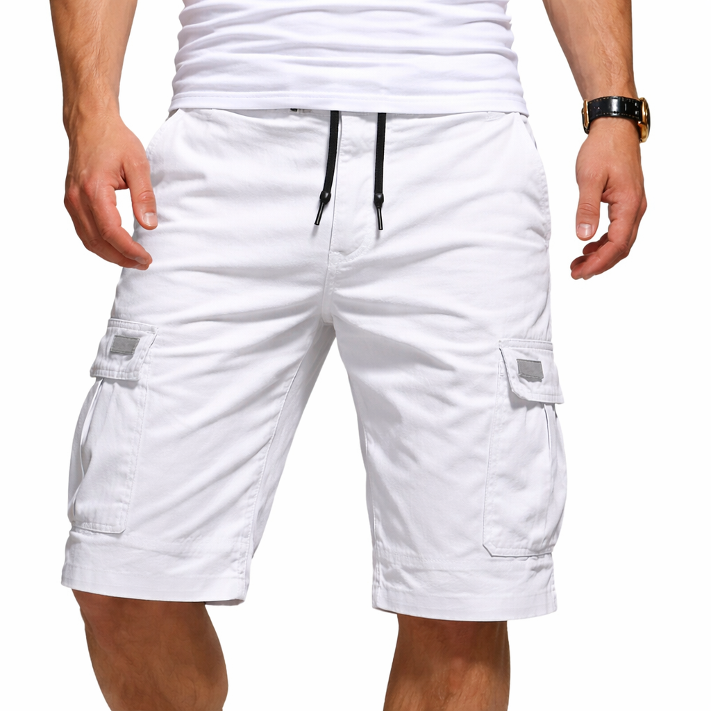 Men's Cargo Shorts with Drawstring Waist and Multi Pocket