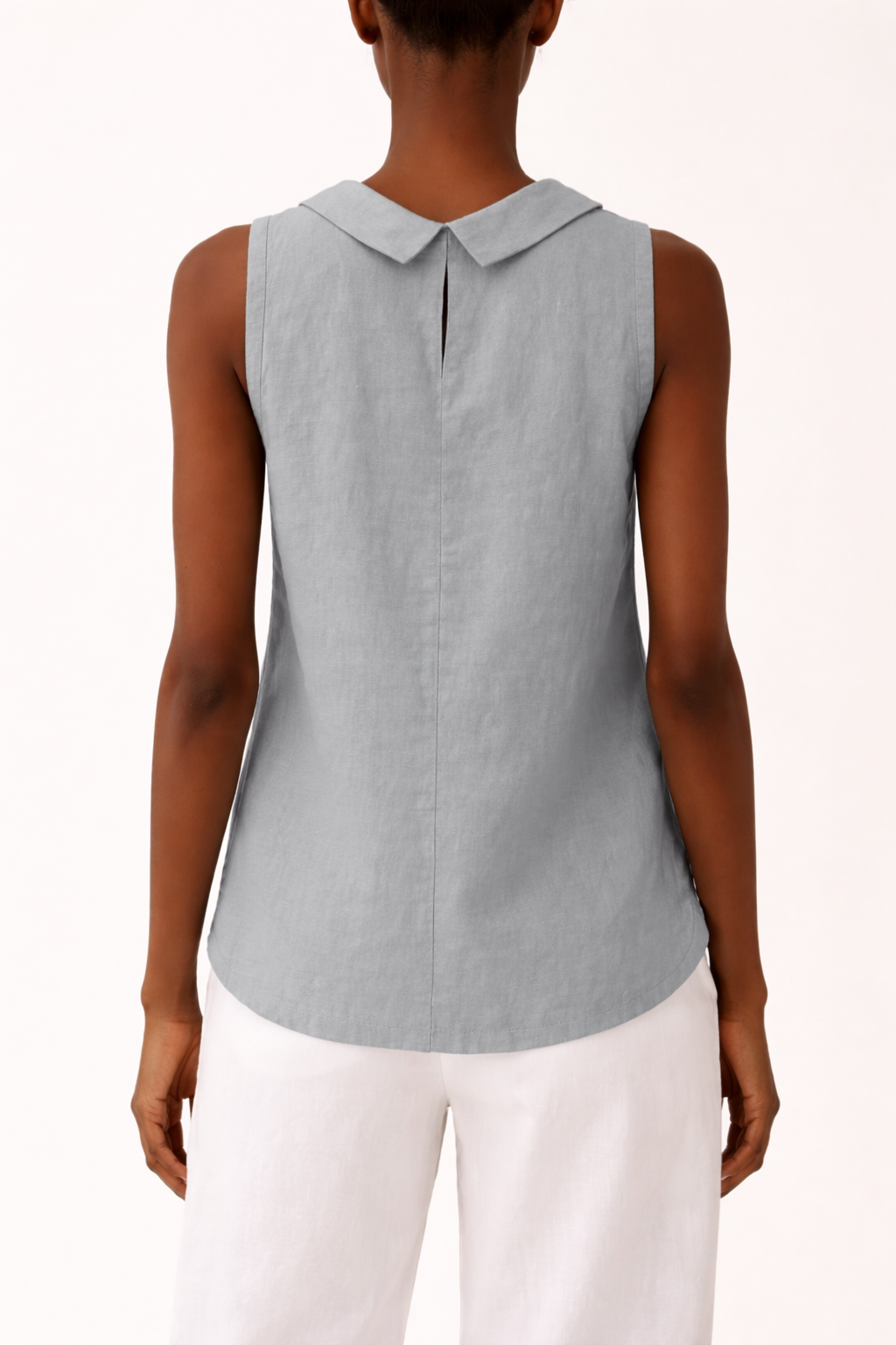 Women's Sleeveless Roll Collar Blouse