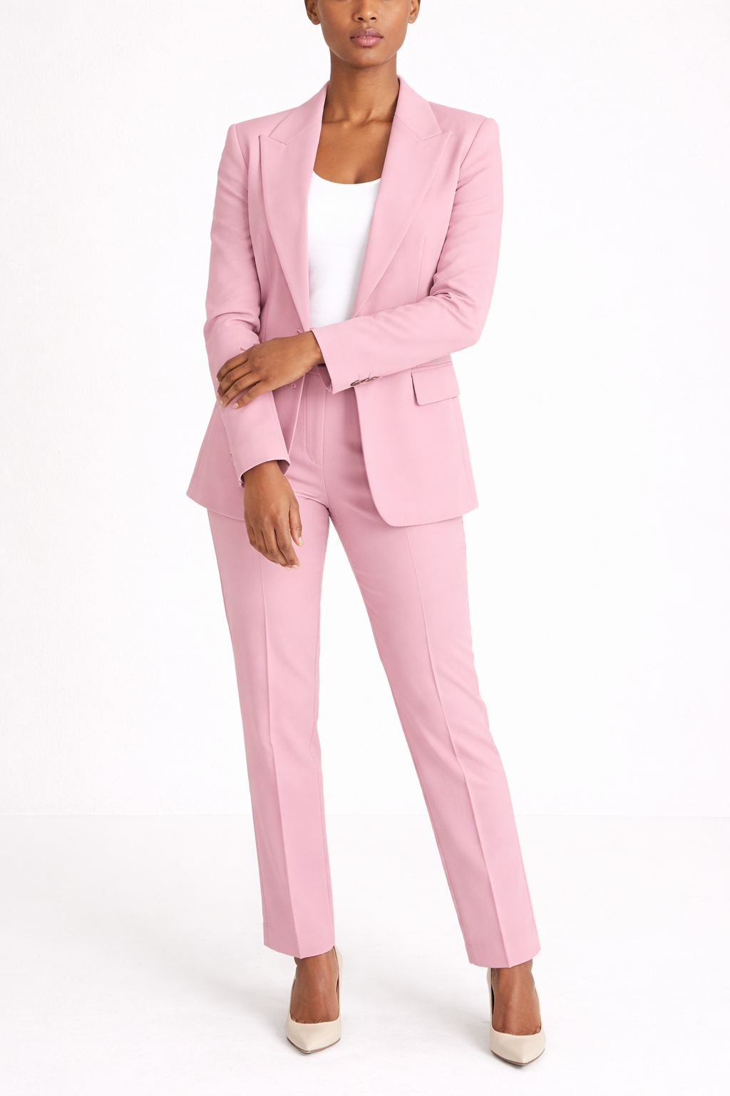 Women's Suit Set with Tailored Blazer and Straight Trousers