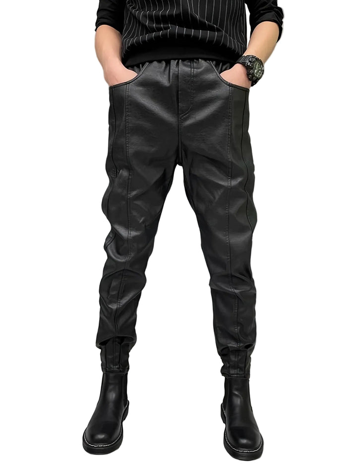 Men’s Tapered Pants with Decorative Stitching