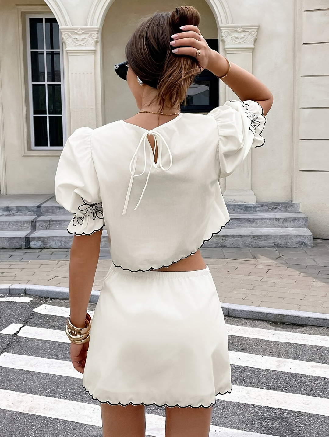 Women’s Cropped Top and Mini Skirt Set